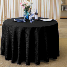 Black Polyester Round Tablecloth 180cm