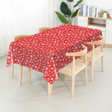 Red & White Snowflake PEVA Tablecloth 107.8753.94 in