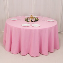BalsaCircle 120" Pink Round Polyester Tablecloth