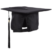 Toque de graduation noire pour adulte, modèle léger, 1 pièce