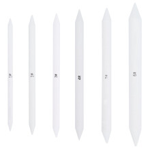 12 stk. 6 størrelser hvite blandingsstumper og tortillions flekkblyant skyggeleggingspenn papir kunstblandere skisse sandpapir for skyggelegging