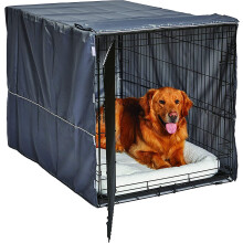 Housse de cage pour chien gris clair pour cages en fil de fer de 48 pouces