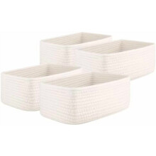 4-Pack Cotton Shelf Baskets 30 x 20 x 12 cm