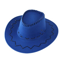 Girls' & Boys' Wide Brim Sun Cap for Spring/Summer – Cowboy/Bucket Style, Blue, One Size, Compatible with Outdoor Parties & Dress-Up
