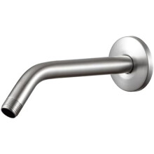 Shower Arm with Flange, 10 in Brushed Nickel Wall Mount Replacement Angle Shower Head Arm Wall-Mounted For Fixed Shower Head & Handheld Showerhead