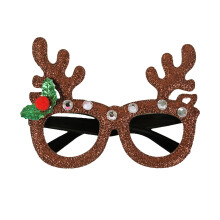 Weihnachtsbrille mit glitzerndem Weihnachtsmann- und Rentier-Augenrahmen für festliche Anlässe und Fotoshootings. Einheitsgröße, robust und