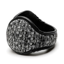 Men Women Cosy Fluffy Casual Earflaps Warm Ear Muffs Plush Ear Warmer BLACK WHITE