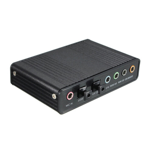 Naierhg6Channel USB2.0Εξωτερικό5.1Οπτικό S/PDIF Audio Προσαρμογέας κάρτας ήχου Μαύρο