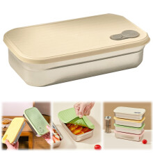 Boîtes à goûter colorées en acier inoxydable, étanches et munies de couvercles en silicone beige, idéales pour la préparation des repas.