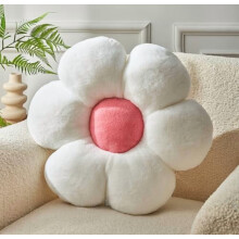 Coussin décoratif en forme de marguerite - 50 cm (19,6 po) - Coussin d'assise moelleux à motif floral pour canapé, lit ou fauteuil