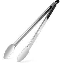 Pinze da cucina in acciaio inox di grandi dimensioni per grigliare - Pinze extra lunghe da 40 cm per barbecue, con blocco di sicurezza e impugnatura