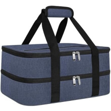 Geïsoleerde ovenschotel draagtas blauw 9x13 inch
