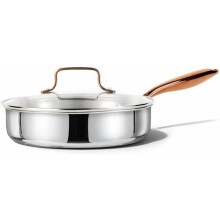 10 inch tri-ply stainless steel frying pan with lid