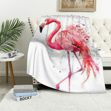 Comio Flamingo Anti-Pilling Flannel Tæppe til Alle Årstider Let Holdbar Blød 50x60in
