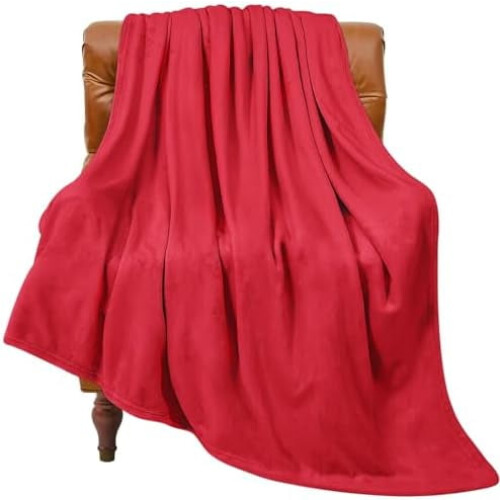 Red Double-Sided Fleece Throw Blanket 60x80 in