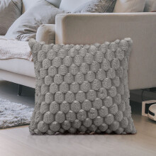 Housses de coussin décoratives ultra douces en peluche 45 x 45 cm, fausse fourrure et velours, style bohème, pour canapé/lit (gris)