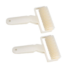 Deegsnijder met rasterpatroon, plastic, beige, 2 stuks
