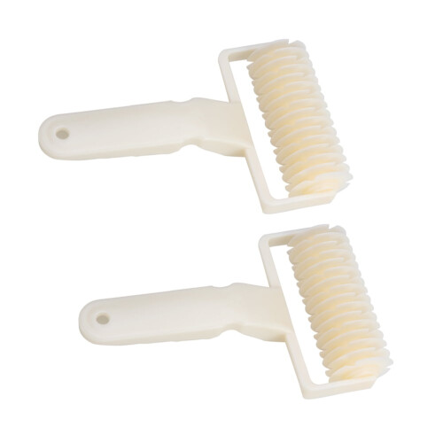 Deegsnijder met rasterpatroon, plastic, beige, 2 stuks