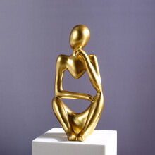 Statue de penseur, sculpture abstraite en résine, idéale pour la décoration intérieure, le bureau ou une étagère. Décoration moderne pour la