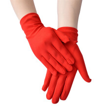 Rękawiczki Hontri Gloves w wyprzedaży, damskie, krótkie, elastyczne, jednokolorowe, ceremonialne, do tańca, damskie, czerwone, jeden rozmiar