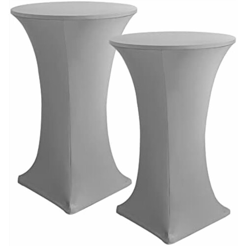 Stretch Spandex Cocktail Table Cover – Light Grey, Fits