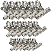 Set di 18 clip per sacchetti in acciaio inossidabile (7,6 cm, 6,3 cm, 5 cm)
