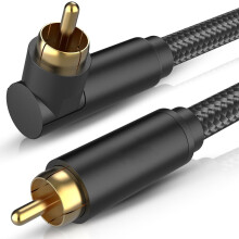 Câble coaxial audio numérique, cordon avec connecteur RCA SPDIF haute fidélité pour téléviseurs HD et systèmes audio Hi-Fi, fiche coudée