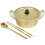 5Sets Golden Non-Stick Instant Noodle Pot Double Handle Small Hot Pot 11