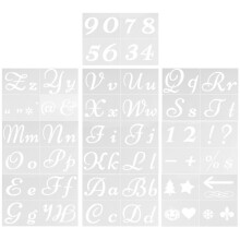 Plantillas de pintura para niños con números y letras del alfabeto, moldes de plástico para dibujar y manualidades.