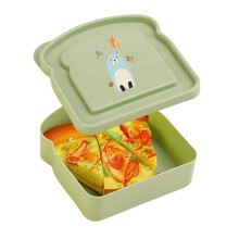 Boîte à sandwich hermétique en fibre de bambou – Compatible micro-ondes, aliments chauds/froids, préparation des repas compacte – Compatible