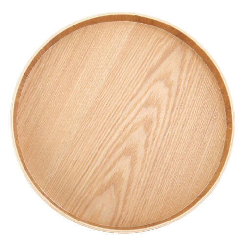 Rundes Serviertablett aus Holz, 33 cm
