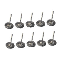 Ensemble de 10 brosses métalliques en acier inoxydable pour le dérouillage et le polissage, avec disques abrasifs pour outils rotatifs.