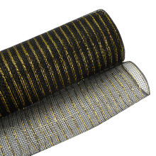 Deco Mesh 10" x 30FT Metallic Foil Burlap Fabric for DIY Crafts, Christmas Tree, Wreath, Swags, Party Decor – Compatible with Craft Supplies