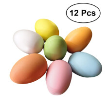 OUNONA Œufs artificiels en plastique, couleurs assorties, 12 pièces