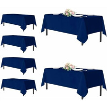 Rectangle Tablecloth 54x108 in Navy Blue Polyester 6-Pack