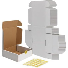 Lot de 50 boîtes d'expédition 6x6x2, petites boîtes en carton ondulé blanc, boîtes d'expédition