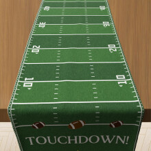 Football Table Runner Linen Polyester 13.8 x 73 in