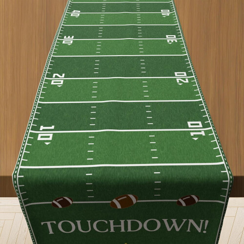 Football Table Runner Linen Polyester 13.8 x 73 in