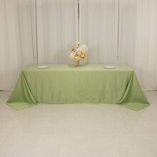 Toalha de mesa BalsaCircle Sage Green Lamour Satin, 228,6 cm x 396,2 cm – Lavável, compatível com mesas de jantar e buffet, ideal para casamentos
