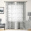 Light Grey Sheer Curtains 52x96 in, 2 Panels, Embroidered 1