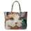 Bolsa de lona estilo primavera com estampa de gato e coruja, 38 x 31 cm (15 x 12,2 polegadas) 1