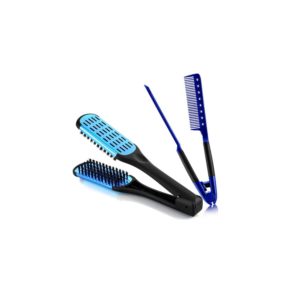 Straightening Comb for Hair Boar Bristle 2-Pc