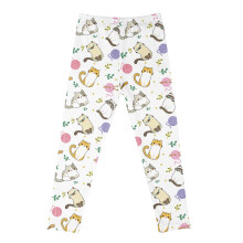 Boy Girl New Trousers Cartoon Cat Print Elastic Waistband Pants Outdoor Stretchy Leggings Durable Skin Friendly Fabric For Kid