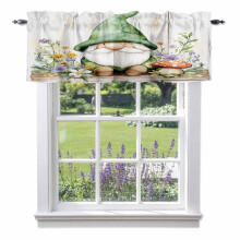 Garnitură verde Gnome cu flori de primăvară și ciuperci, 54x18in, cu buzunar pentru tijă, pentru bucătărie, dormitor, baie, living –