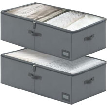 Opbergbox voor onder het bed met transparant deksel, 10 gallon (ca. 38 liter), 2 stuks