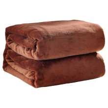 1 stk. fleece-tæppe – let, antistatisk, ekstra blødt børstet stof, 94 x 61 cm, kaffefarvet, til queensize-/dobbeltseng eller sofa