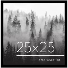 25x25 Black Square Picture Frame with Polished Plexiglass & Engineered Wood – Wall Display Frame