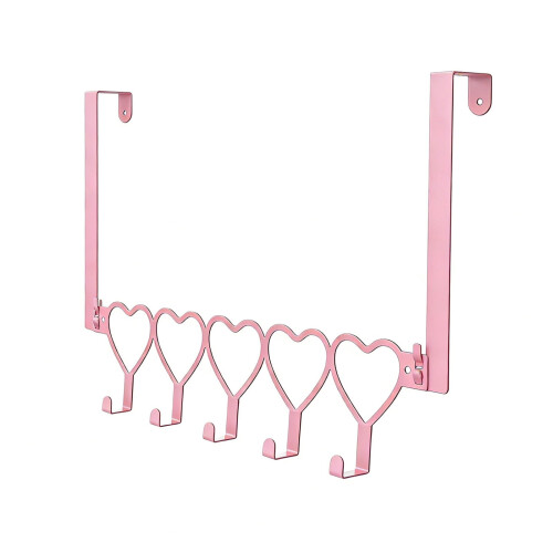 Pink Bow Over-Door Hanger with 5 Hooks