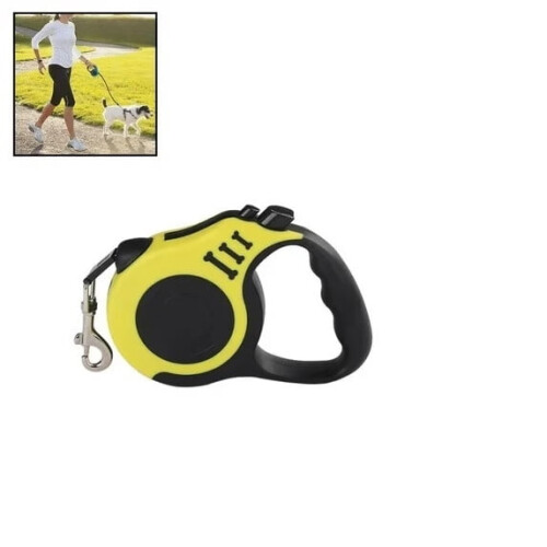 16ft Retractable Dog Leash with One-Touch Lock, Yellow