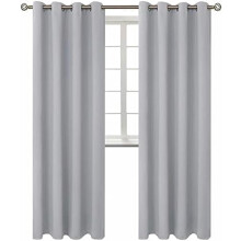 Room Darkening Curtains 95 Inches Long - Grommet Thermal Insulated Drapes Window Treatment Curtains for Bedroom, 2 Panels, 52 x 95 Inch, Light Grey